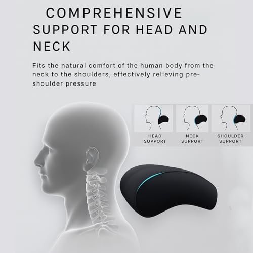 Car Headrest Neck Pillow Support Ergonomic, with Valve Stem Covers Accessory for Driving Seat Fatigue Relief Compatible with Model S X 3 Y & Cybertruck - 2 Pieces