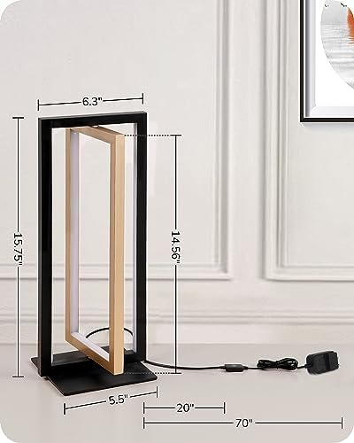 EDISHINE LED Table Lamp, Modern Bedside Lamps for Living Room, Gold