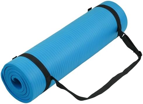 Fitvids 1/2-inch Thick High Density Exercise Yoga Mat with Carrying Strap