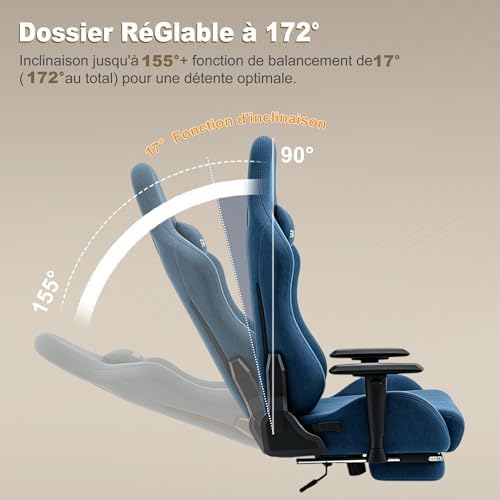 Symino Ergonomic Gaming Chair with 155° Recline & Footrest