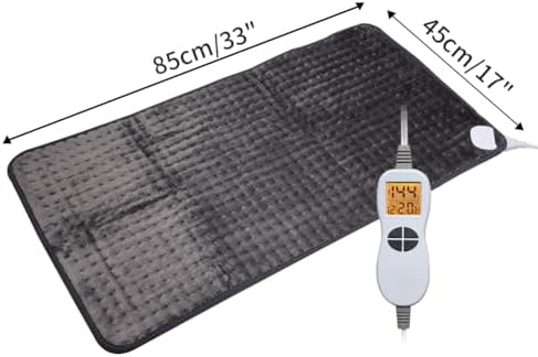 Ambershine 17''x33'' XXXL King Size Heating Pad with 12 Temperature Settings & 4 Auto-Off Countdown Timers, Pain Relief for Back/Neck/Shoulders/Abdomen/Legs(Dark Gray)