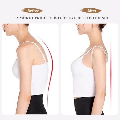 WEEOATAR Upper Back Support Posture Corrector Strap Posture Trainer, Breathable, Easy to Wear with Magic Sticker Back Brace to Improve Posture for Adults and Kids (Pink, L)