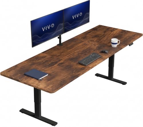 VIVO Rustic Vintage Brown 83 x 30 in Standing Desk, DESK-KIT-1B8N
