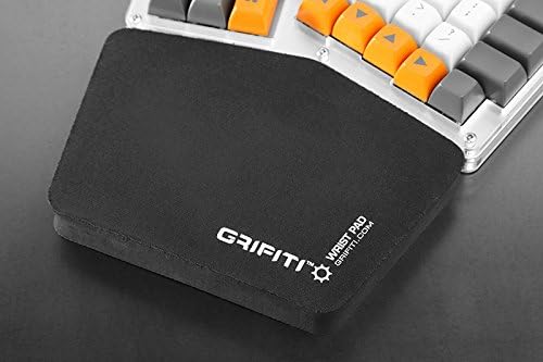GRIFITI Fat Wrist Pad Ergodox 2 Piece Set 6.5" x 4.2" x 0.75" Mirror Wrists Rests Support Accessories for Gaming Computer Keyboard Sets - Hand Rest Ergonomic Keyboards Pads Palm Resting (Black Nylon)