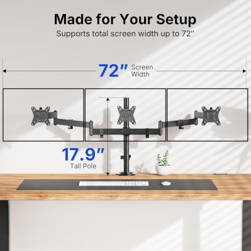 HUANUO Triple Monitor Mount for 13-27 Inch Screens