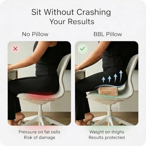 Mello Active BBL Pillow After Surgery – Doctor-Recommended, Firm & Lightweight Sitting Cushion for Post-Op Recovery – Portable Support for Home, Car & Office – Ultimate Comfort & Stability Khaki