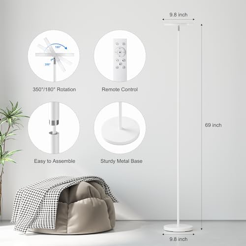 SUNMORY Floor Lamps for Living Room，LED Standing Lamp with Remote Control