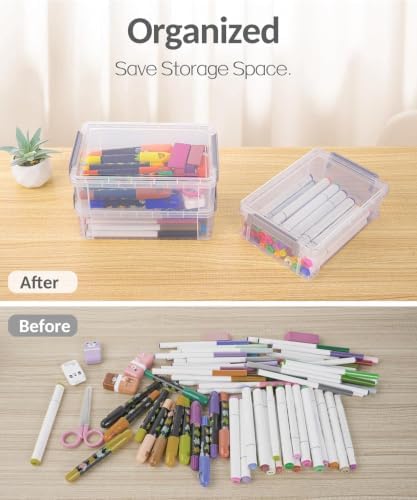 Sooez 2 Pack Large Storage Bins with Lids, Clear Plastic Storage Containers