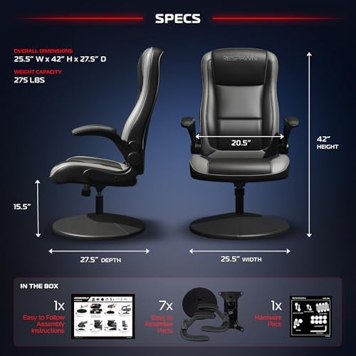 RESPAWN 800 Console Rocker Gaming Chair, Swivel Seat with Lumbar Support