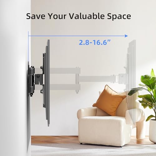 Suptek Full Motion TV Monitor Wall Mount for Most 13-43 Inch LED LCD Flat Curved Screen TVs & Monitors, Articulating Arms Swivel Tilt Extension Rotation, Max VESA 200x200mm up to 44lbs, MA1345