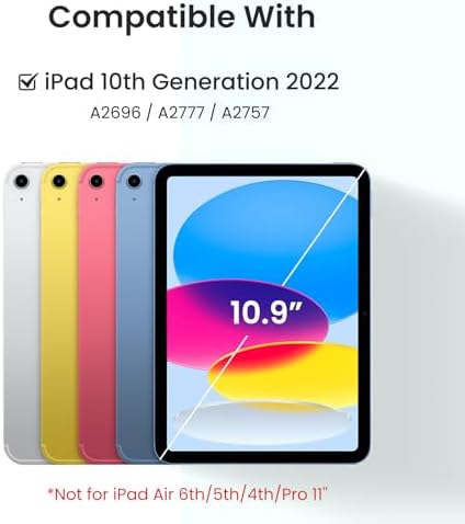 Magnetic Keyboard Case for iPad 10th/11th Generation A16, 10.9/11 Inch 7 Color Backlit Detachable Wireless Keyboard, 360° Rotatable Cover with Pencil Holder for iPad 10th Gen 2022 (Green)