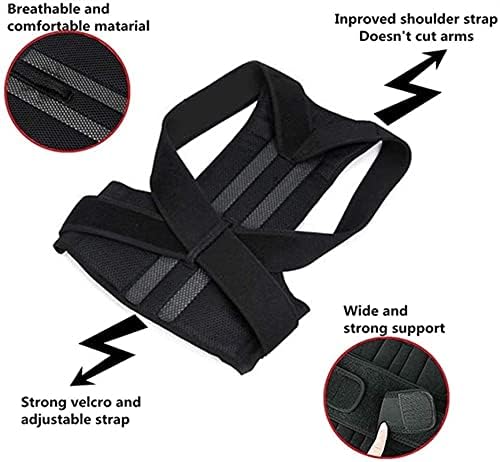 S-5XL Plus Size Posture Corrector For Women Men Back Support Belt Hunchback Correction Therapy-Belt Pain Relief For Herniated Disc Sciatica Scoliosis (Color : Black, Size : XXXL/XXX-Large)