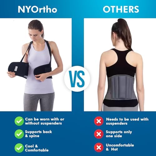 NYOrtho Back Brace - Women -Men - 7XL - 62"-66" - Relieves - Pain - Back Support - Suspenders - osteoporosis - Maximum Posture - Spine Support - Hook - Loop - Mens