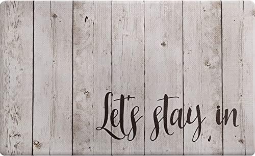 J&V TEXTILES Anti Fatigue Kitchen Mat - Kitchen Mat Cushioned Anti Fatigue, Kitchen Floor Mats Cushioned, Non Slip Waterproof Mat Standing Desk, 20x36x1/2 inches (Let's Stay in)