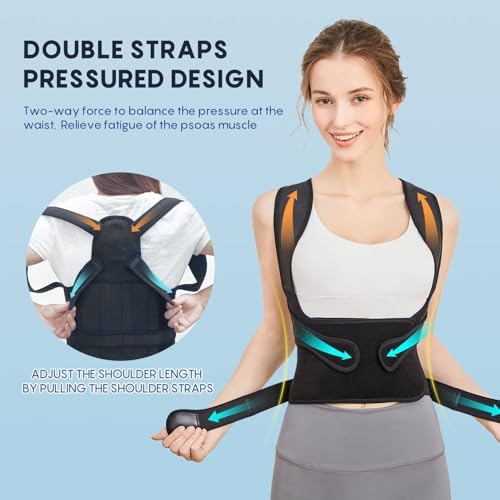 Adjustable Posture Corrector Belt Back Brace for Women and Men, Full Back Support, Shoulder Straightener for Hunchback, Scoliosis, Lumbar, Spine