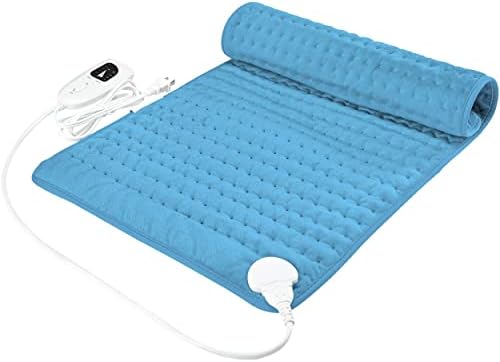 Heating Pad Electric Heat Pad, Hot Heated Pad,Multiple Temp and Timer Settings,Suitable for Shoulders, Neck, arms, Abdomen, Back, Legs, etc (Blue, 24"X20")