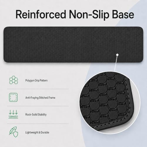 Faluber Cooling Gel Wrist Rest, 17.3-inch Length for Full-Sized Keyboard, Memory Foam Palm Rest with Non-Slip Footpad, Ergonomic Design, Stain Resistant, PC Accessory Gaming Gear (Large-Full Size)