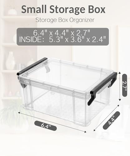 Sooez 6 Pack Small Plastic Containers with Lids, 6.4" x 4.4" x 2.7"