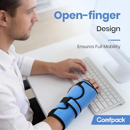Comfpack Wrist Ice Pack Wrap for Carpal Tunnel Relief with 2 Gel Ice Packs