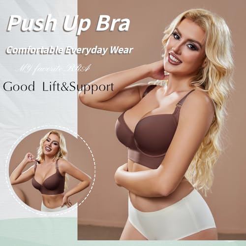 Super Push Up Bra Smoothing Back Fat Bra with Support T Shirt Bra