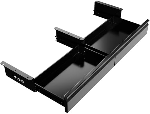 VIVO Black 32 x 9 inch Under Desk Slide Out Drawer Set, DESK-AC03A-2B