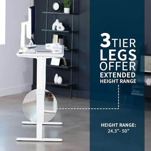 VIVO White Dry Erase 60 x 24 in Standing Desk, DESK-KIT-2W6WE