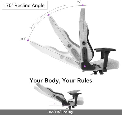Gaming Chair - High Back Ergonomic Computer Chair with Lumbar Support, Video Game Chair-4D Adjustable Armrests,170° Reclining & 320lb Capacity,Game Chair for Home