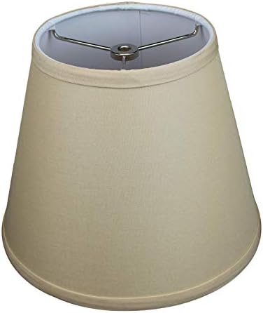 FenchelShades.com Lampshade 6" Top x 10" Bottom x 8" Slant Height With Spider Attachment 0.4 Inch Diameter for Lamps With a Harp (Khaki)
