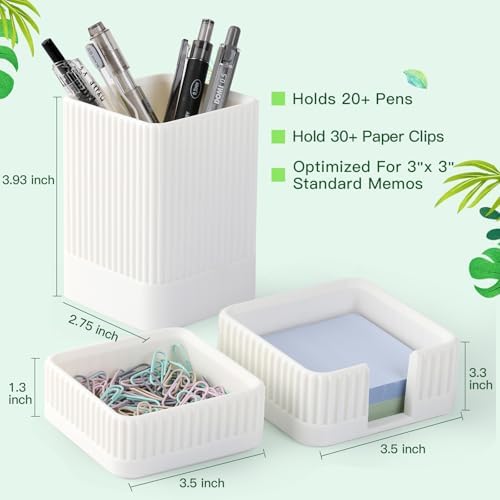Aesthetic Desk Organizer Set,3-Piece Sturdy Plastic Office Accessories