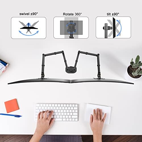 Pholiten Dual Long Monitor Stand Desk Mount for 13-32" Screen