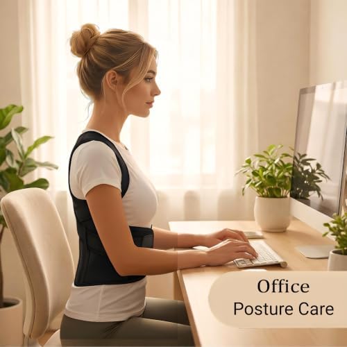 Back Posture Corrector for Women - Upper Back Brace Support, Black XXL