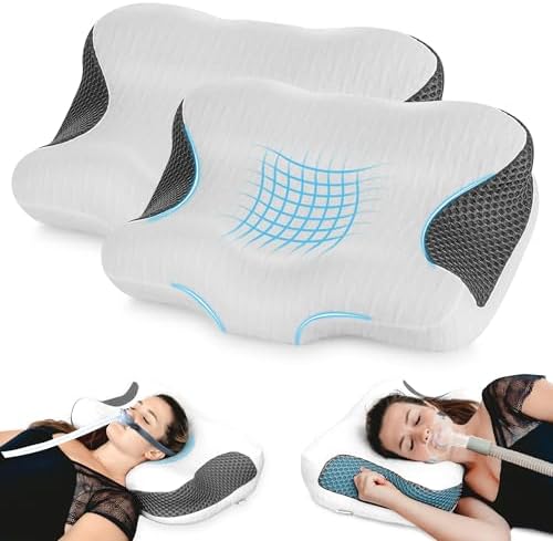 Elviros 2 Pack CPAP Pillow for Side Back and Stomach Sleepers
