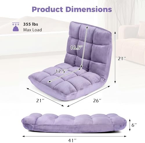 COSTWAY Floor Chair, 14 Positions Adjustable Floor Gaming Chair