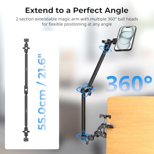 SMALLRIG Desktop Clamp Magic Arm Kit for MagSafe for iPhone, 55cm / 21.6"
