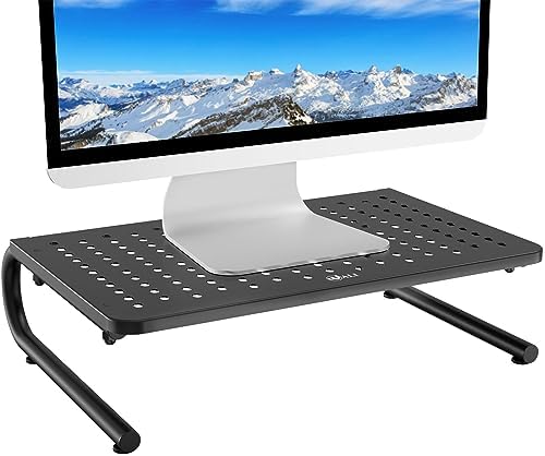 WALI Monitor Stand Riser, Laptop Riser for Desk, Computer Monitor Stand for Desktop, Desk Organizer for Monitor and Printer, Home, Office, School Application(STT001), 1 Pack, Black