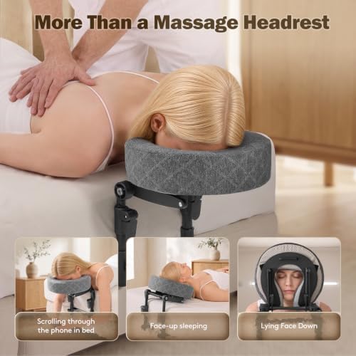 Massage Headrest for Bed, Bed Massage Head Holder & Face Cradle with Pillow