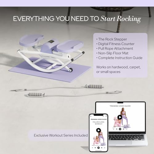 The Rock Stepper - Side to Side Rocking Stepper Machine for Home Workouts - Low Impact Indoor Cardio Leg Glute and Core Training - Quiet Compact Step Rocker Exercise Equipment