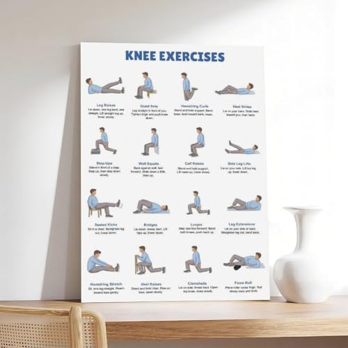 Knee Exercises Chart Exercise Charts Senior Workout Routines Home Workout Plan Knee Friendly Exercises Canvas Poster Bedroom Decor Room Decor Unframe 24x36inch