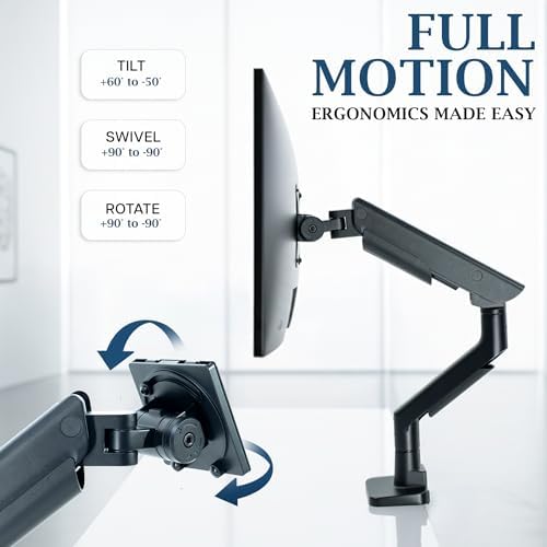 VIVO PRO Heavy Duty, Premium Ultra-Wide Monitor Tension Arm, Up to 57 inch Screens, Holds 59.4 lbs, Desk Mount Monitor Stand for Ultrawides, Black, PRO-ST157B