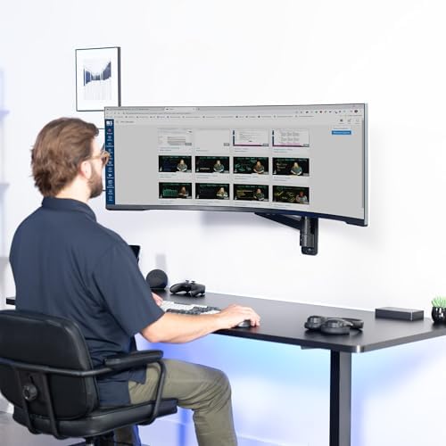 VIVO Black Ultrawide Monitor Wall Mount for up to 57 in Screens, MOUNT-G57