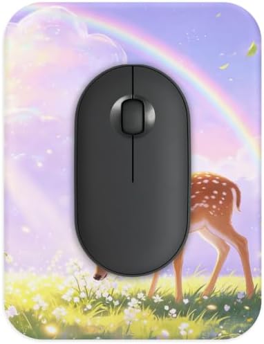 Small Mouse pad, with Edge-Sewn Design, extends Service Life by Twice, occupying the Optimal Size for the Mouse and Wrist Position. (Deer)