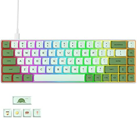 Owpkeenthy Wired 65% Percent Mechanical Gaming Keyboard Matcha Red Switch