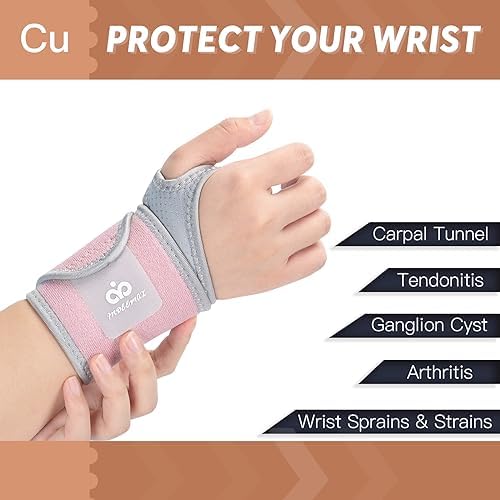 INDEEMAX Copper Carpal Tunnel Wrist Brace 2 Pack, Support for Pain Relief