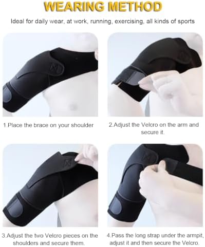 SUJAYU Shoulder Brace for Men Women, Adjustable Arm Sling Shoulder Immobilizer Arm Cuff Pads, Shoulder Support Brace Pain Relief Compression Sleeve for Arm