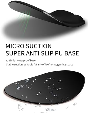 Palm-Rest and Wrist-Hugging Mouse Pad Wrist Rest, Ergonomic Wrist Support with Curve Fitting Cushioned Memory Foam for Carpal Tunnel Pain Relief, 9.9 x 8.3 Inch, DILF