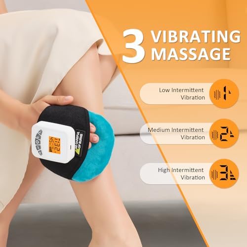 Cordless Multi Purpose Heating Pad with Massage for Muscle Joint Pain Relief, 5000mAh Battery Portable Handheld Heated Massager Pad for Neck, Face, Wrist, Hand(104℉-140℉)