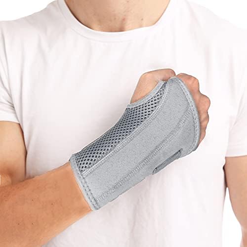 NuCamper Wrist Brace for Carpal Tunnel Night Wrist Support Right Hand Gray