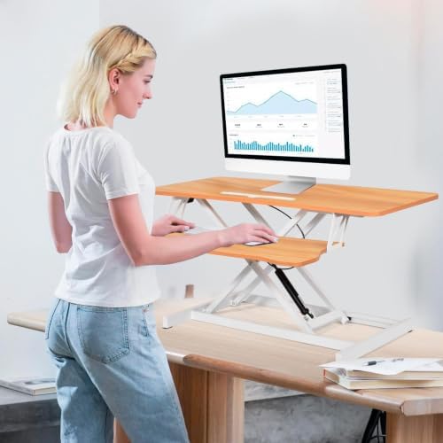 38" Desk Converter, Height Adjustable Sit to Stand Riser