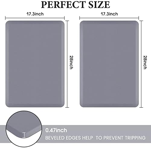 HappyTrends 2 PCS Kitchen Mat Cushioned Anti-Fatigue Floor Mat
