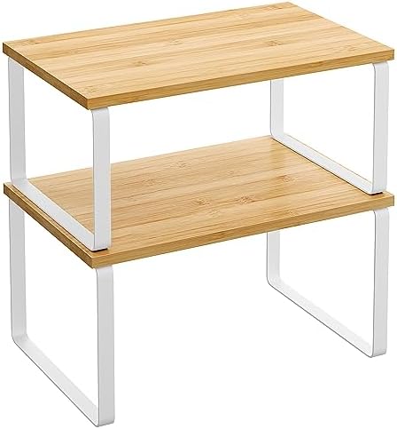 SONGMICS Cabinet Organizer Shelf, Set of 2 Spice Rack, Kitchen Storage